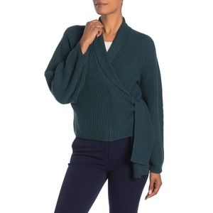 Brochu Walker Hedi Wrap Cardigan Sweater Forestry Green Large